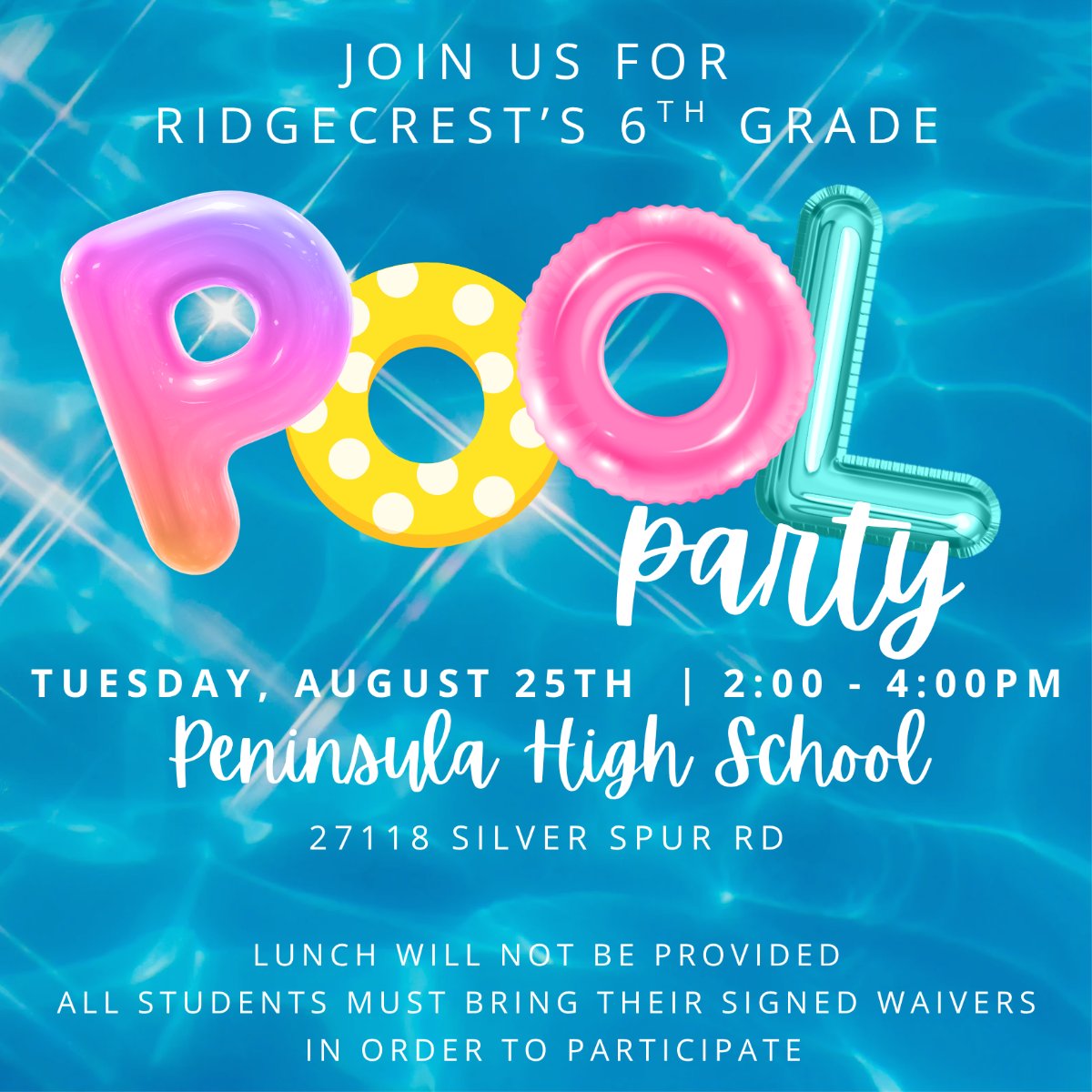 6th grade pool party